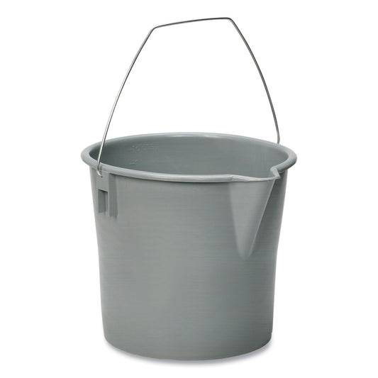 AbilityOne 7240000606006, SKILCRAFT Utility Pail, 10 qt, Polyethylene, Gray, 10" dia