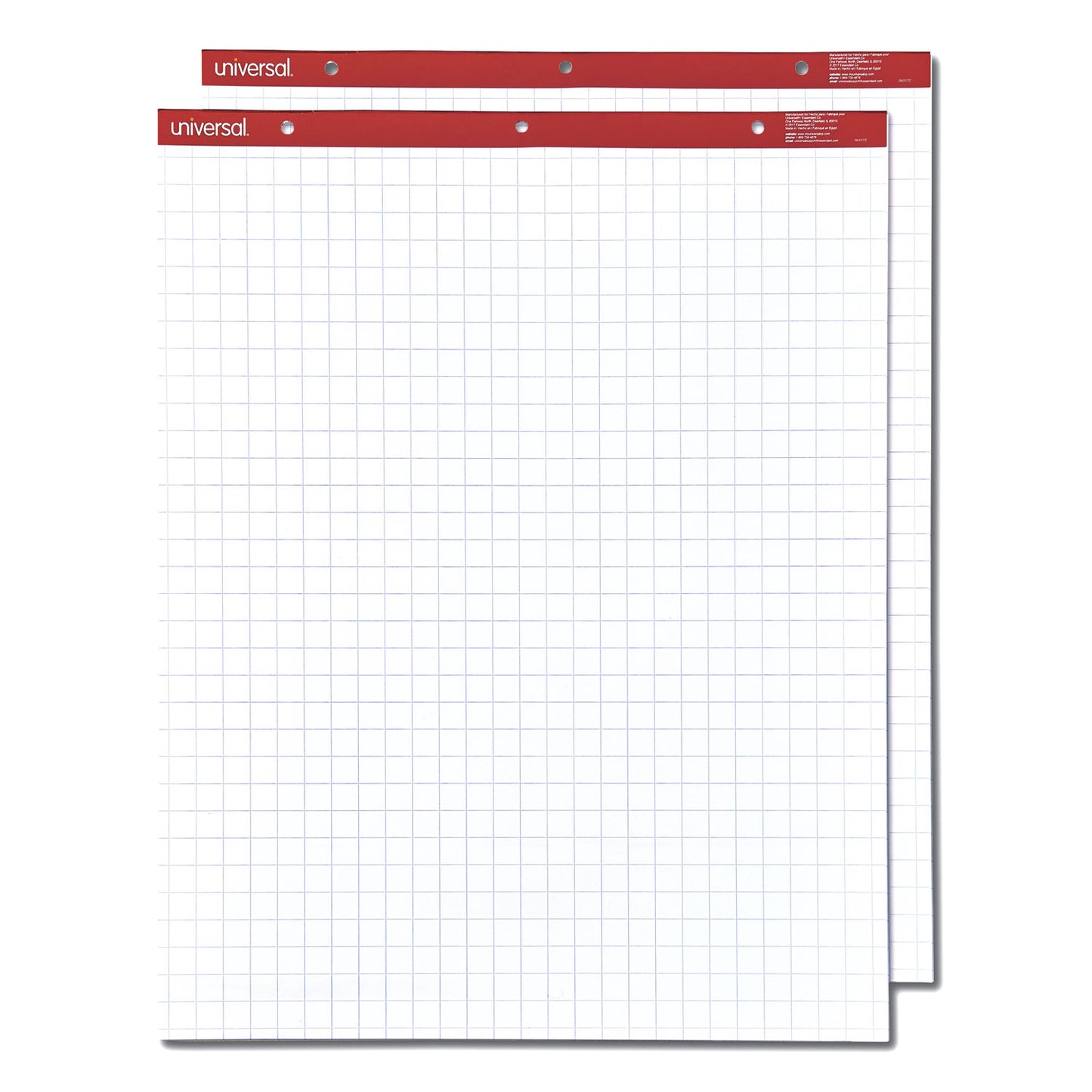 Universal Easel Pads/Flip Charts, Quadrille Rule (1 sq/in), 27 x 34, White, 50 Sheets, 2/Carton (35602)