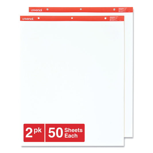 Universal Easel Pads/Flip Charts, Unruled, 27 x 34, White, 50 Sheets, 2/Carton (35600)