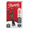 Sharpie S-Gel High-Performance Gel Pen, Retractable, Bold 1 mm, Black Ink, Black Barrel, 36/Pack (2096181)