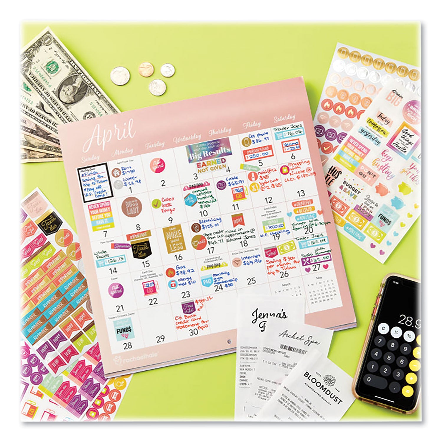 Avery Budgeting Planner Stickers, Budget Theme, Assorted Colors, 1,224/Pack (6788)