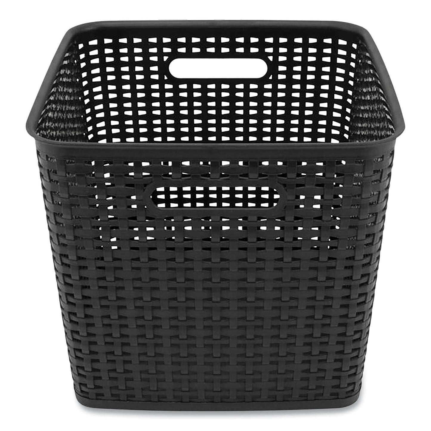 Advantus Plastic Weave Bin, Extra Large, 12.6" x 11.1" x 16.6", Black (37519)