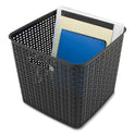 Advantus Plastic Weave Bin, Extra Large, 12.6" x 11.1" x 16.6", Black (37519)