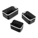 Advantus Open Lid Storage Bin, Assorted Sizes, Black/White, 3/Pack (39220)