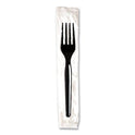 Dixie Individually Wrapped Mediumweight Polystyrene Cutlery, Fork, Black, 1,000/Carton (FM53C7)