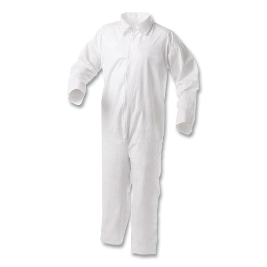 KleenGuard A35 Liquid and Particle Protection Coveralls, Zipper Front, 2X-Large, White, 25/Carton (38920)