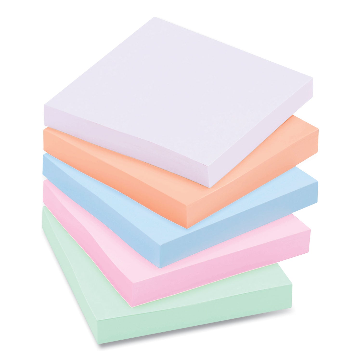 Post-it Recycled Notes in Wanderlust Pastels Collection Colors, 3" x 3", 65 Sheets/Pad, 6 Pads/Pack (70005132637)