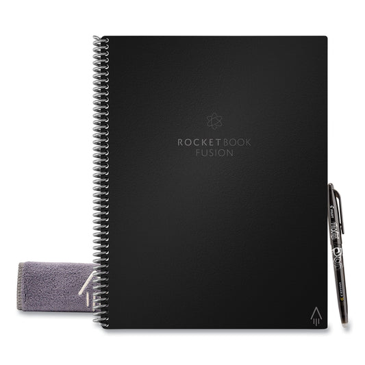 Rocketbook Fusion Smart Notebook, Seven Assorted Page Formats, Black Cover, (21) 11 x 8.5 Sheets (FLRCAFR)