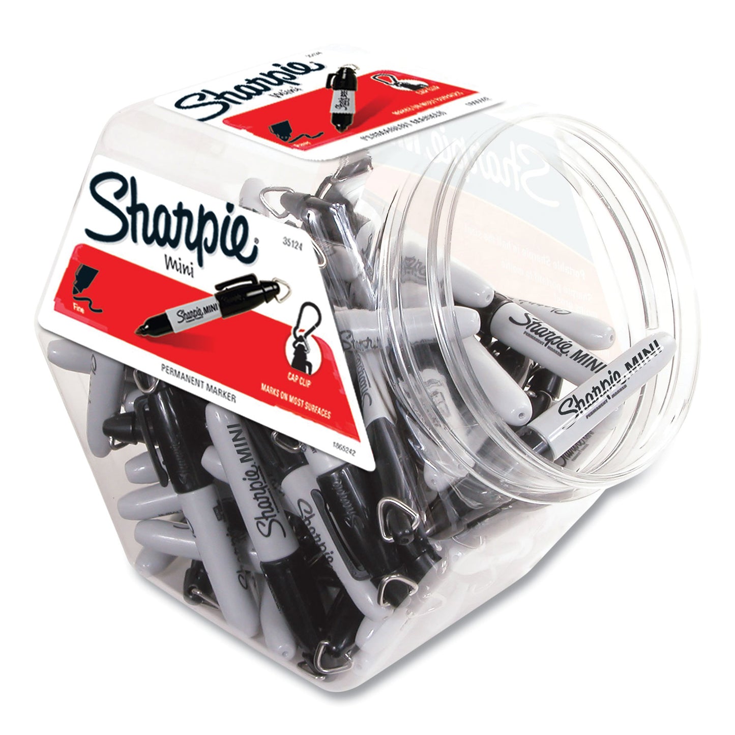Sharpie Mini Permanent Marker, Fine Bullet Tip, Black, 72/Pack (35124)