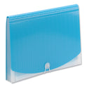 Smead Poly Expanding Folders, 12 Sections, Cord/Hook Closure, 1/6-Cut Tabs, Letter Size, Teal/Clear (70869)