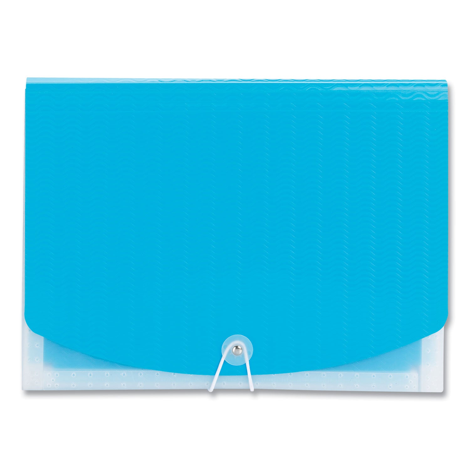 Smead Poly Expanding Folders, 12 Sections, Cord/Hook Closure, 1/6-Cut Tabs, Letter Size, Teal/Clear (70869)