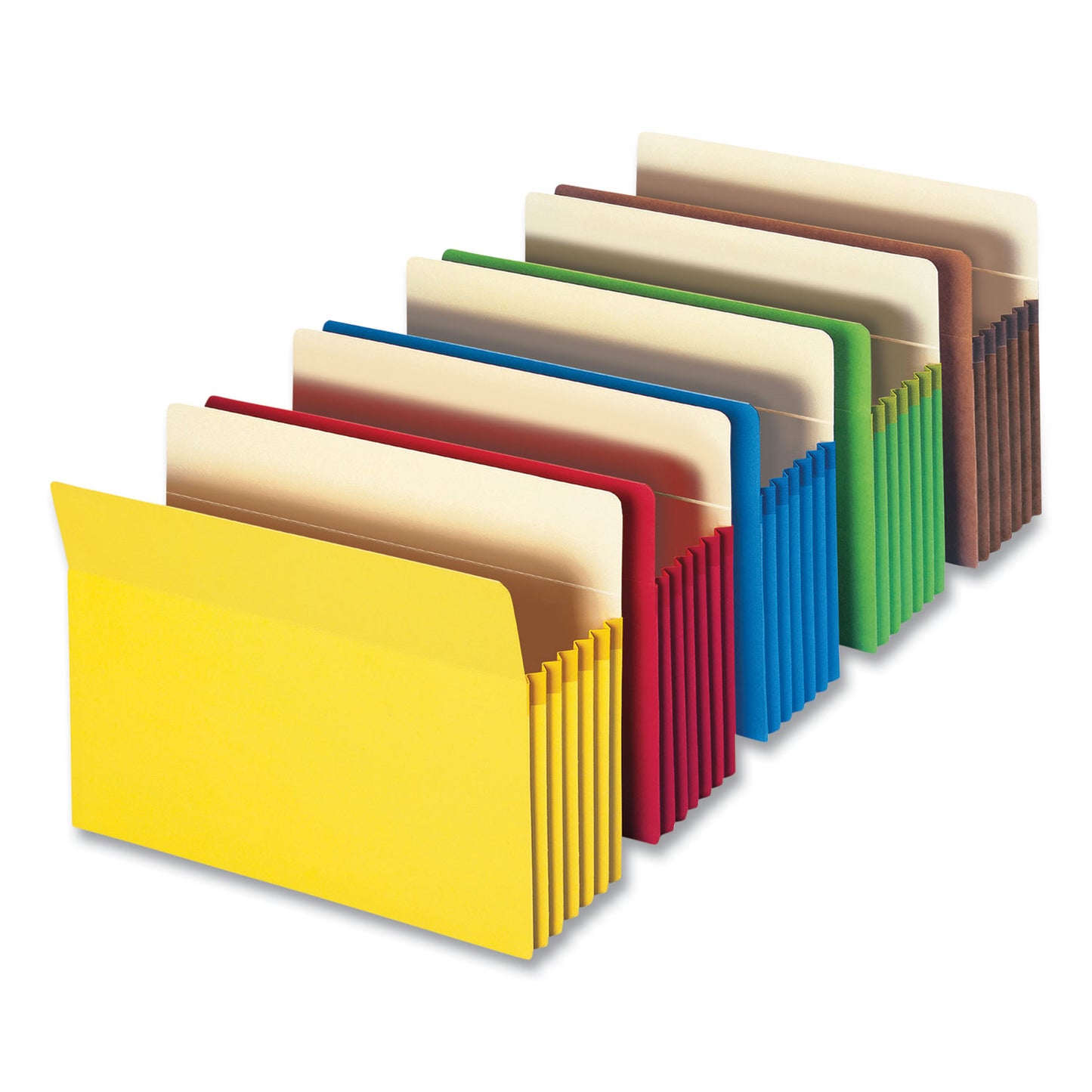 Smead Colored File Pockets, 5.25" Expansion, Letter Size, Assorted Colors, 5/Box (73836)