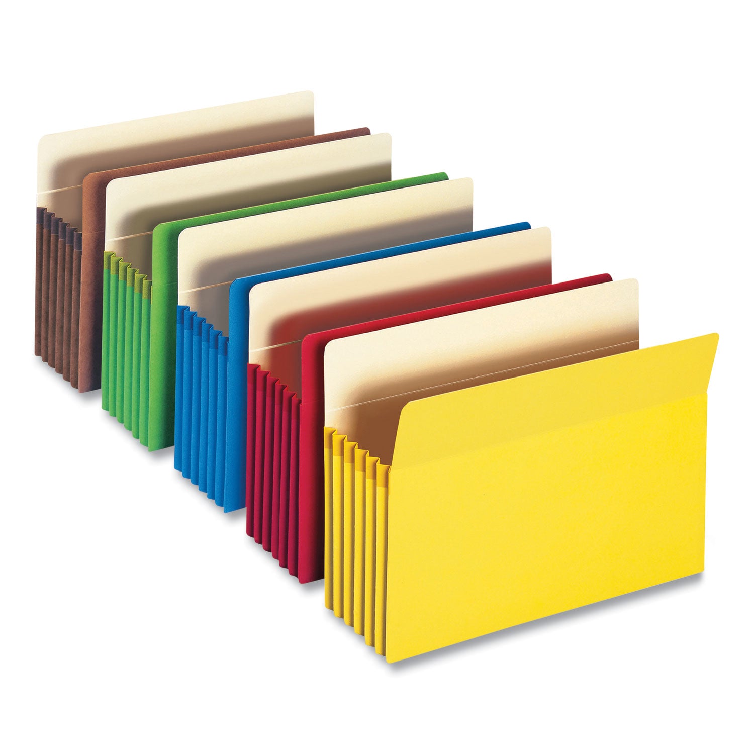 Smead Colored File Pockets, 5.25" Expansion, Letter Size, Assorted Colors, 5/Box (73836)