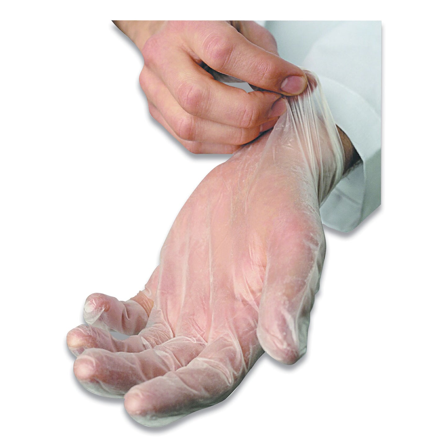 AMBITEX V5101 Series Latex-Free Powdered Vinyl Gloves, 3 mil, Small, Clear, 100/Box (VSM5101)