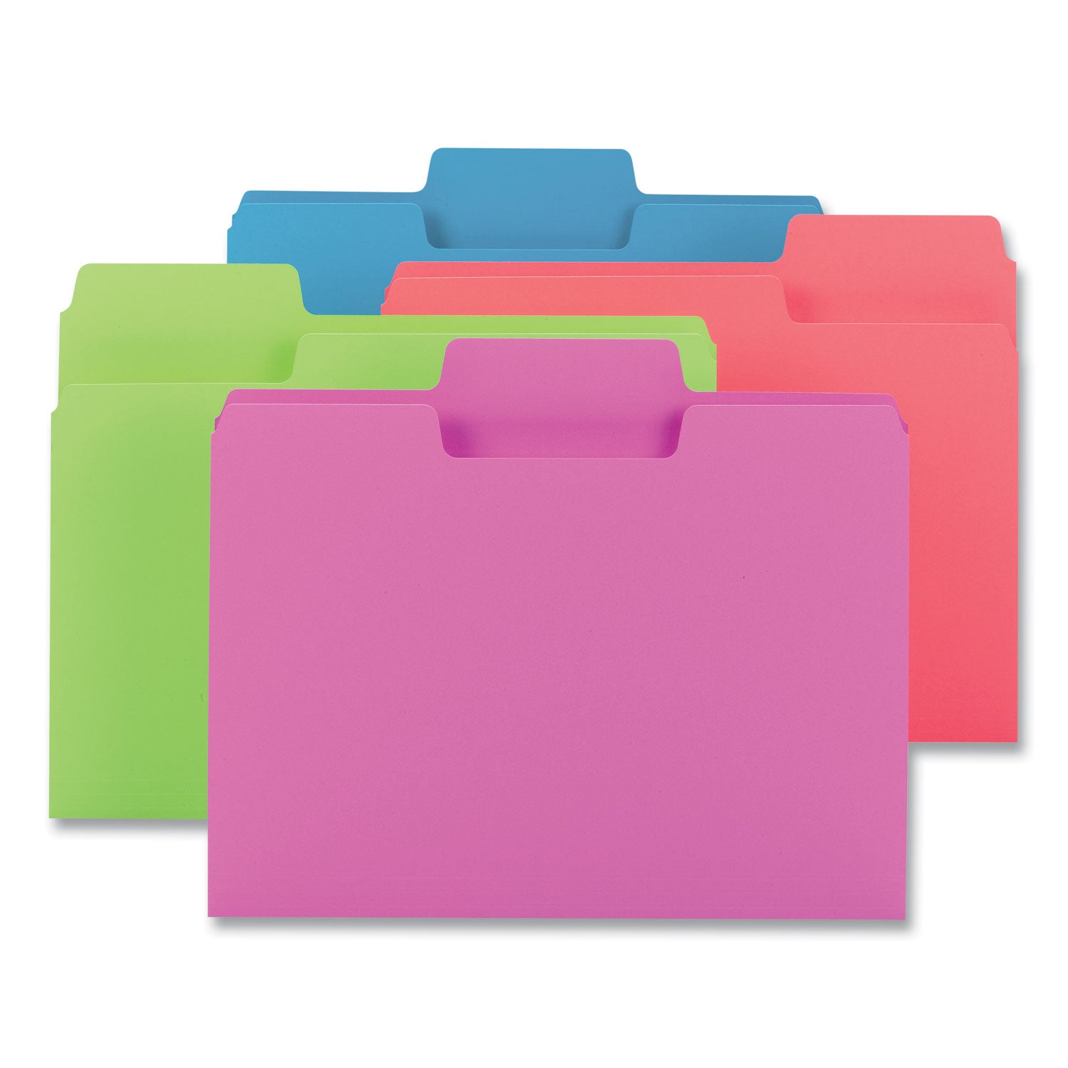 Smead SuperTab Colored File Folders, 1/3-Cut Tabs: Assorted, Letter Size, 0.75" Expansion, 11-pt Stock, Assorted Colors, 24/Pack (11957)