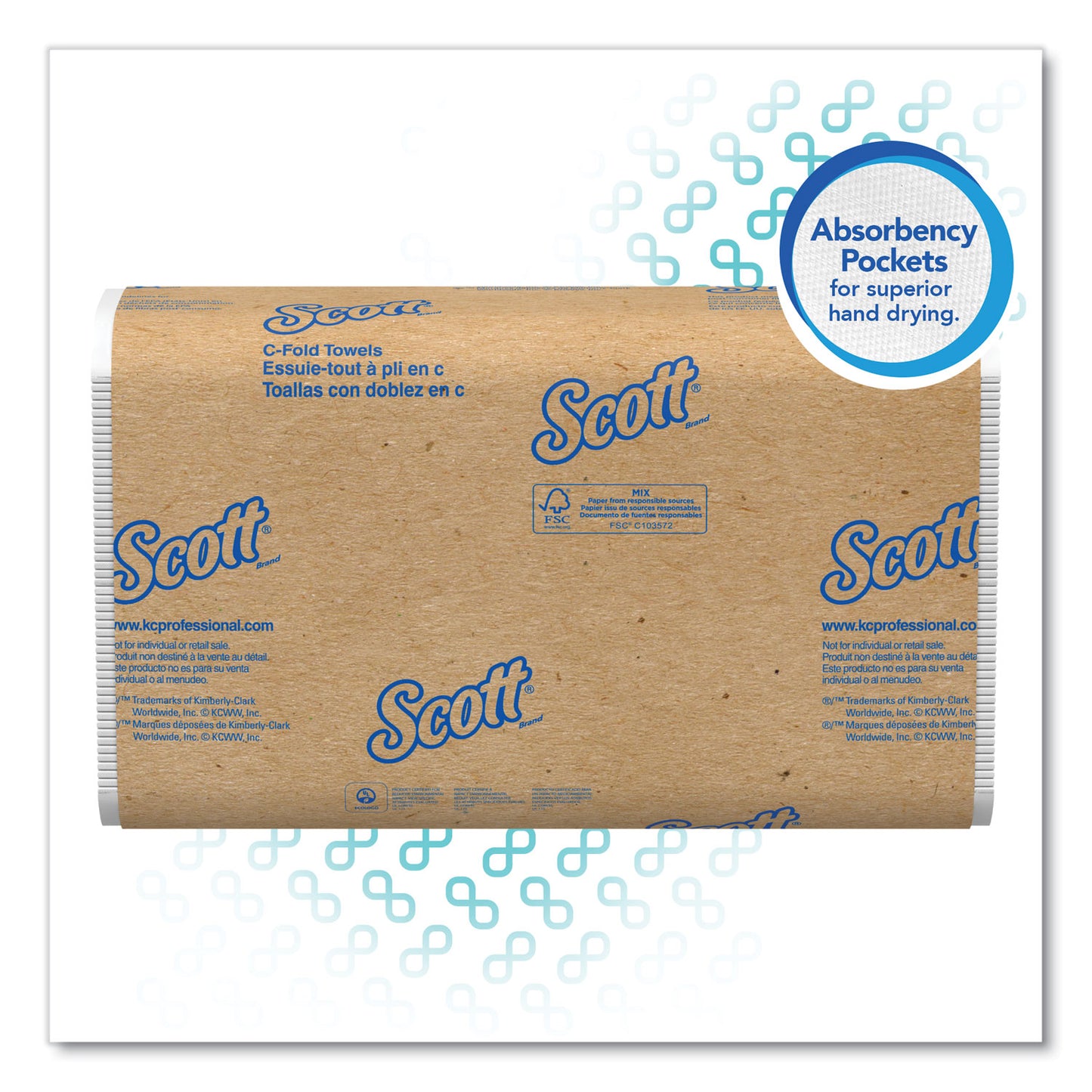Scott Essential C-Fold Towels for Business, Absorbency Pockets, 1-Ply, 10.13 x 13.15, White, 200/Pack, 12 Packs/Carton (01510)