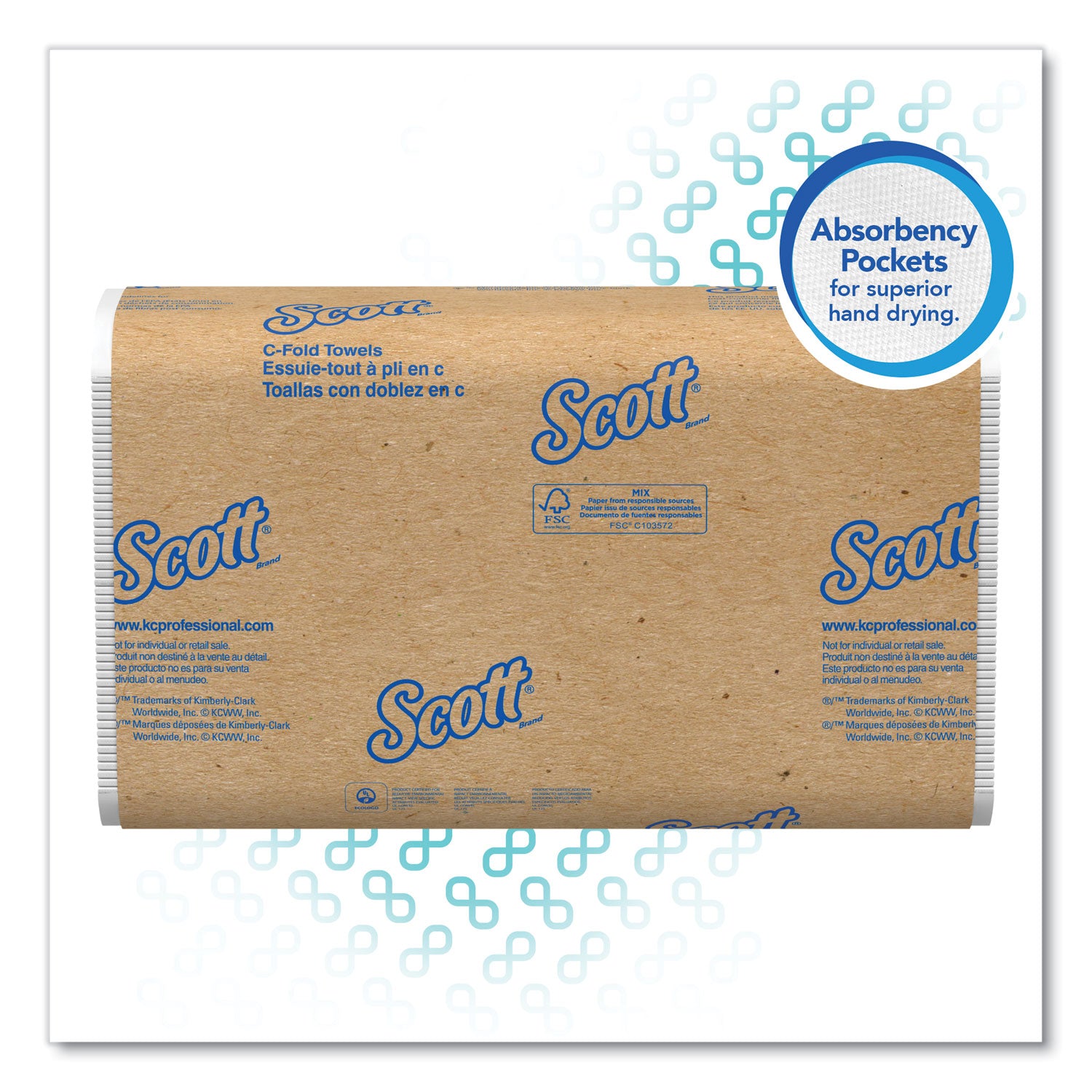 Scott Essential C-Fold Towels for Business, Absorbency Pockets, 1-Ply, 10.13 x 13.15, White, 200/Pack, 12 Packs/Carton (01510)