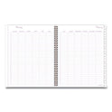 Mina Weekly/Monthly Planner, Floral Artwork, 11 x 8.5, White/Violet/Peach Cover, 12-Month (Jan to Dec): 2025