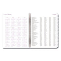 Mina Weekly/Monthly Planner, Floral Artwork, 11 x 8.5, White/Violet/Peach Cover, 12-Month (Jan to Dec): 2025