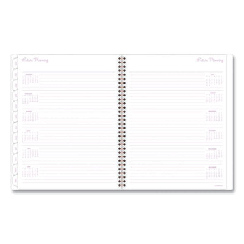 Mina Weekly/Monthly Planner, Floral Artwork, 11 x 8.5, White/Violet/Peach Cover, 12-Month (Jan to Dec): 2025