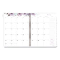 Mina Weekly/Monthly Planner, Floral Artwork, 11 x 8.5, White/Violet/Peach Cover, 12-Month (Jan to Dec): 2025