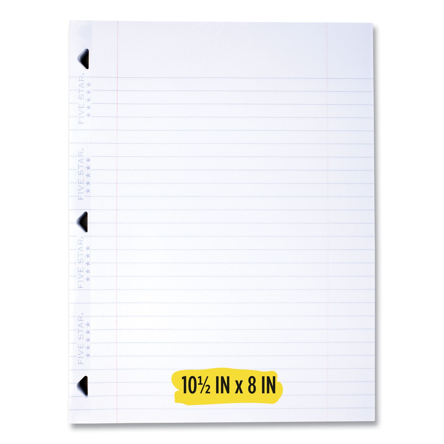 Five Star Reinforced Filler Paper, 3-Hole, 8 x 10.5, Wide/Legal Rule, 100/Pack (1506)