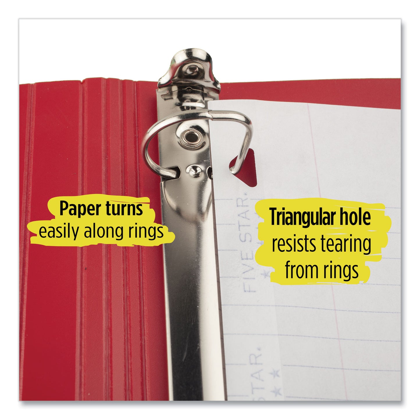 Five Star Reinforced Filler Paper, 3-Hole, 8 x 10.5, Wide/Legal Rule, 100/Pack (1506)