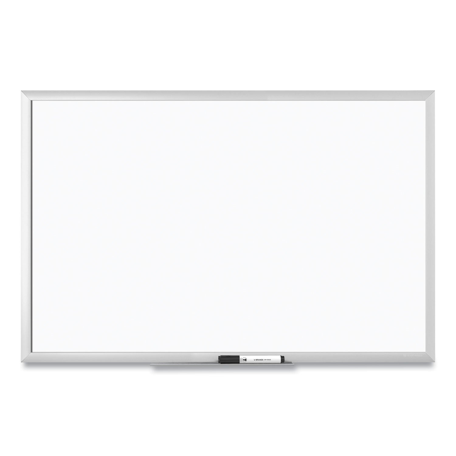 U Brands Melamine Dry Erase Board, 35 x 23, White Surface, Silver Frame (031U0001)