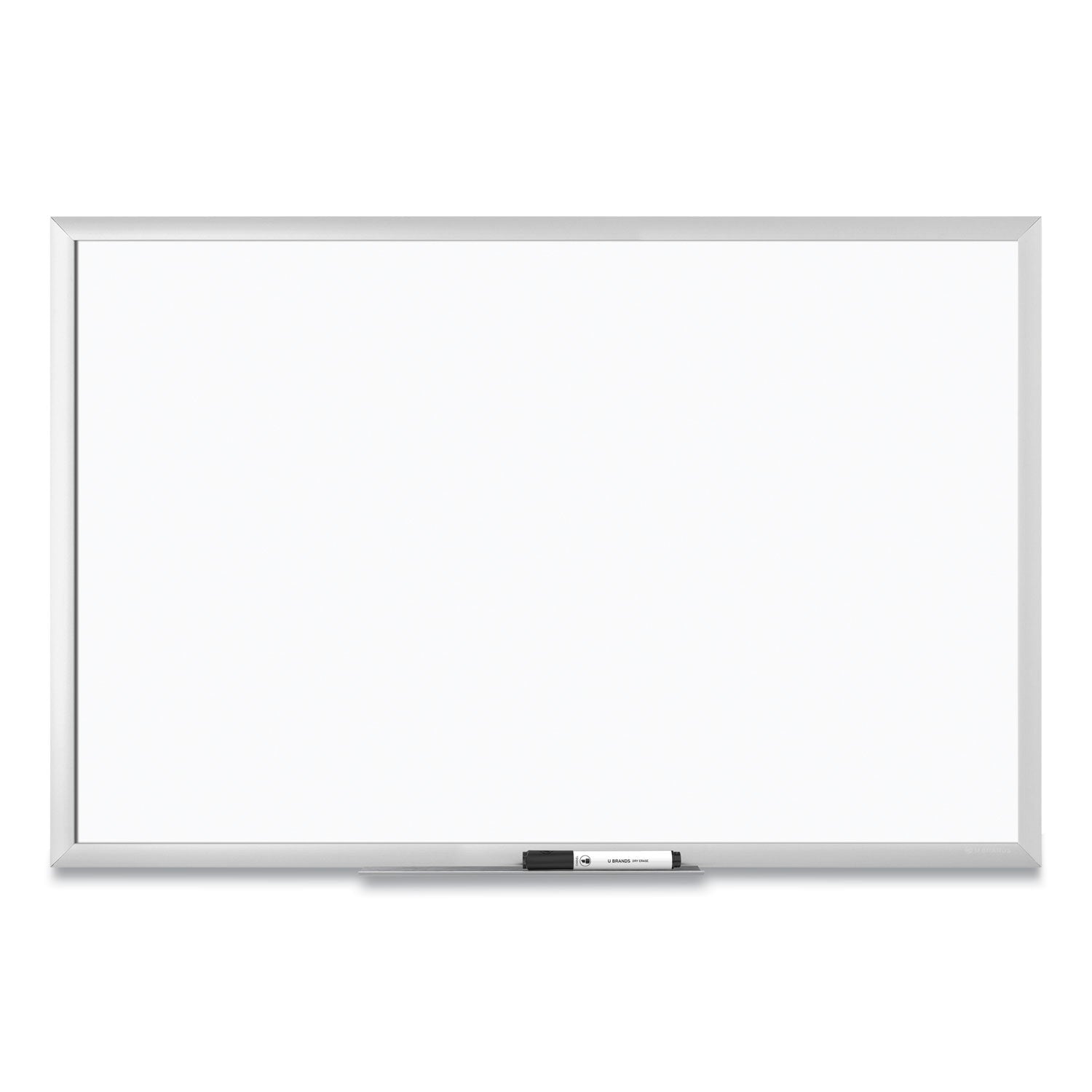 U Brands Melamine Dry Erase Board, 35 x 23, White Surface, Silver Frame (031U0001)