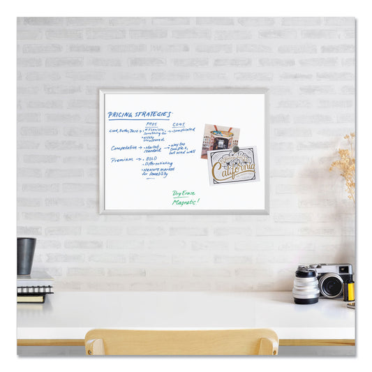 U Brands Magnetic Dry Erase Board with Aluminum Frame, 23 x 17, White Surface, Silver Frame (070U0001)