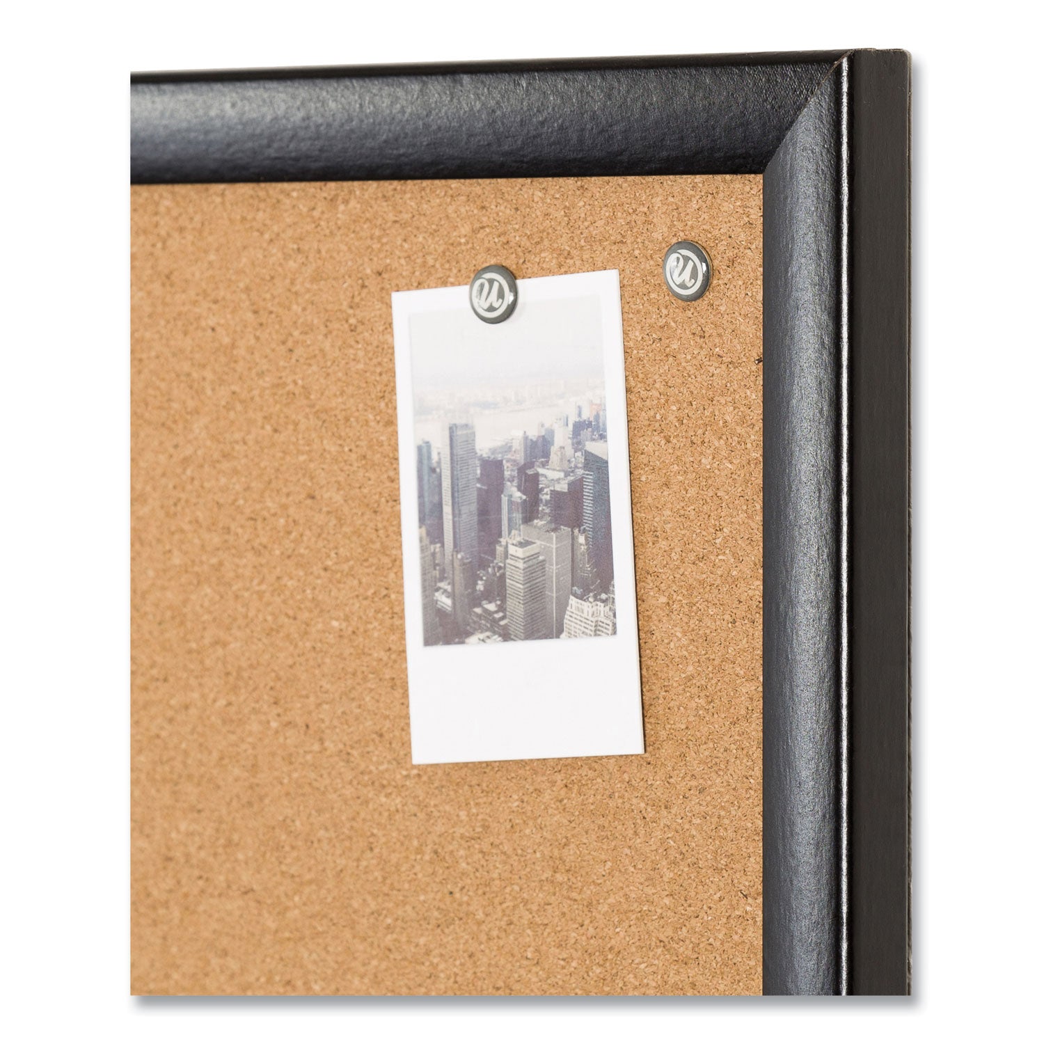 U Brands Cork Bulletin Board, 35 x 23, Tan Surface, Black Frame (301U0001)