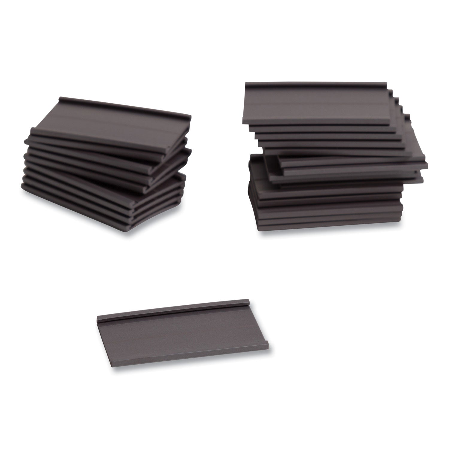 U Brands Magnetic Card Holders, 2 x 1, Black, 25/Pack (FM1310)