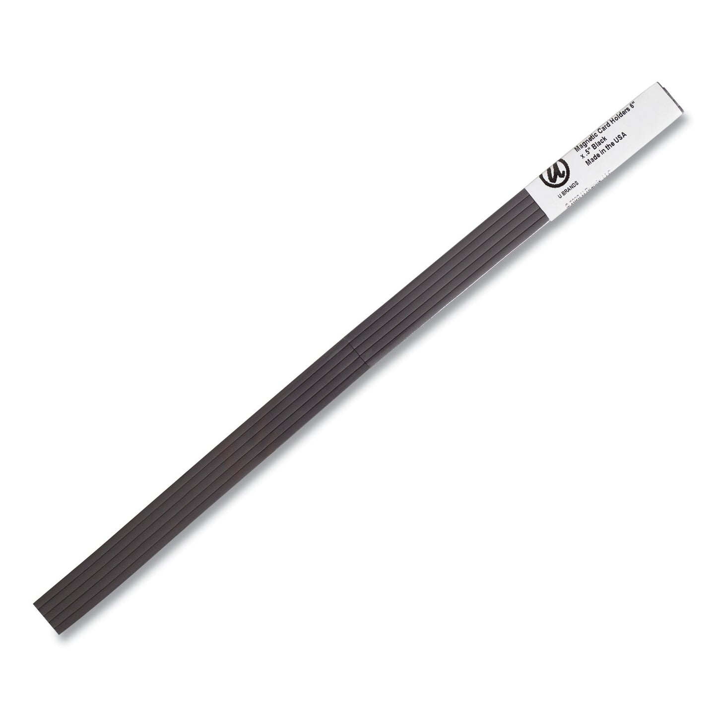 U Brands Magnetic Card Holders, 6 x 0.5, Black, 10/Pack (FM2631)