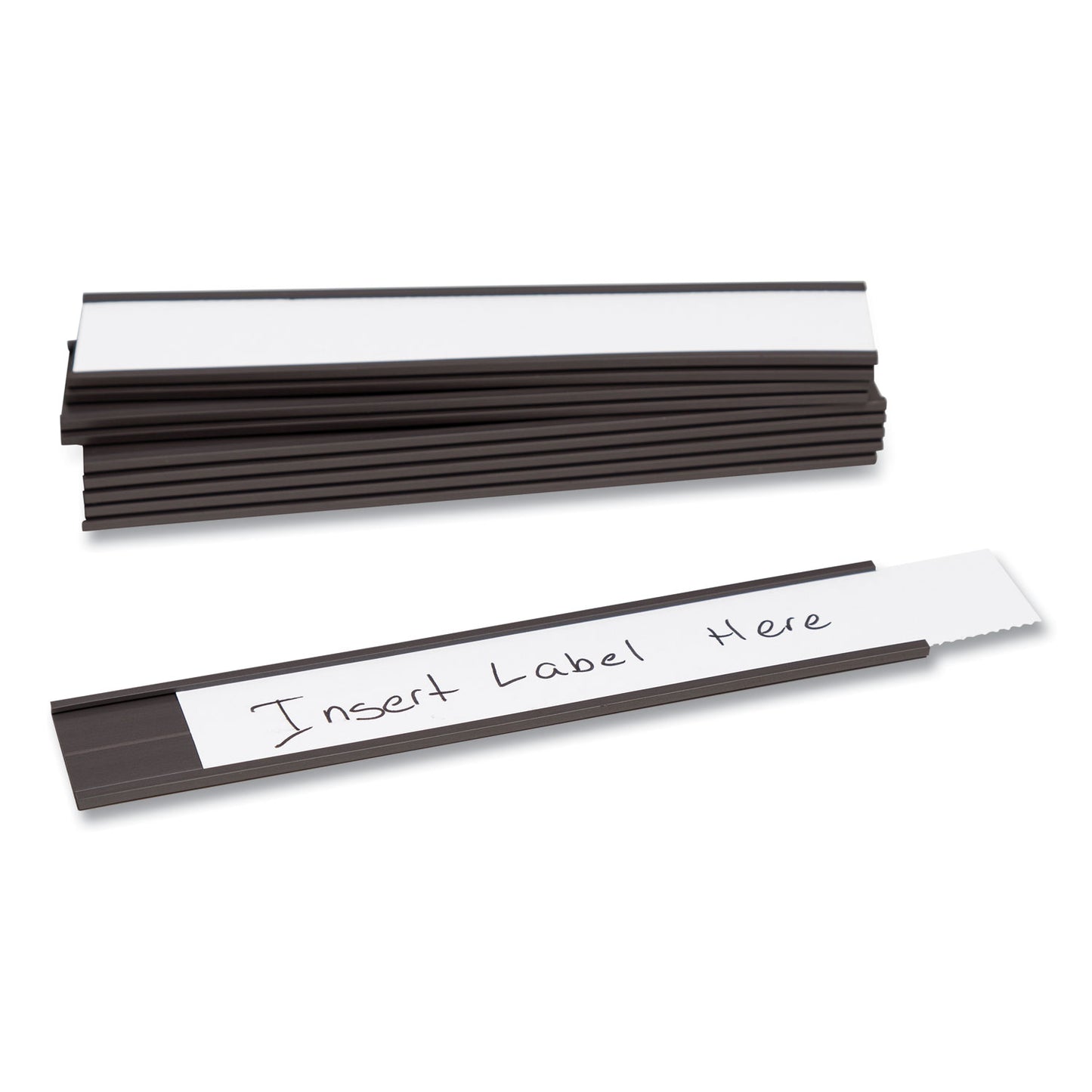 U Brands Magnetic Card Holders, 6 x 1, Black, 10/Pack (FM2632)
