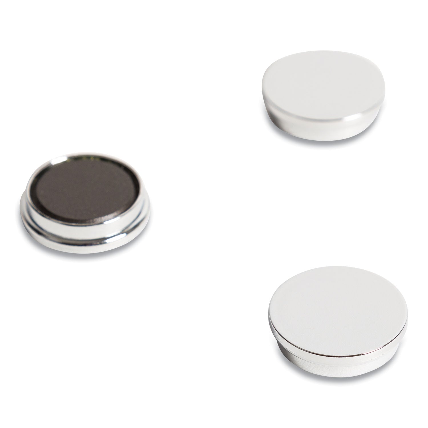 U Brands Board Magnets, Circles, Silver, 1.25" Diameter, 10/Pack (IM130809)