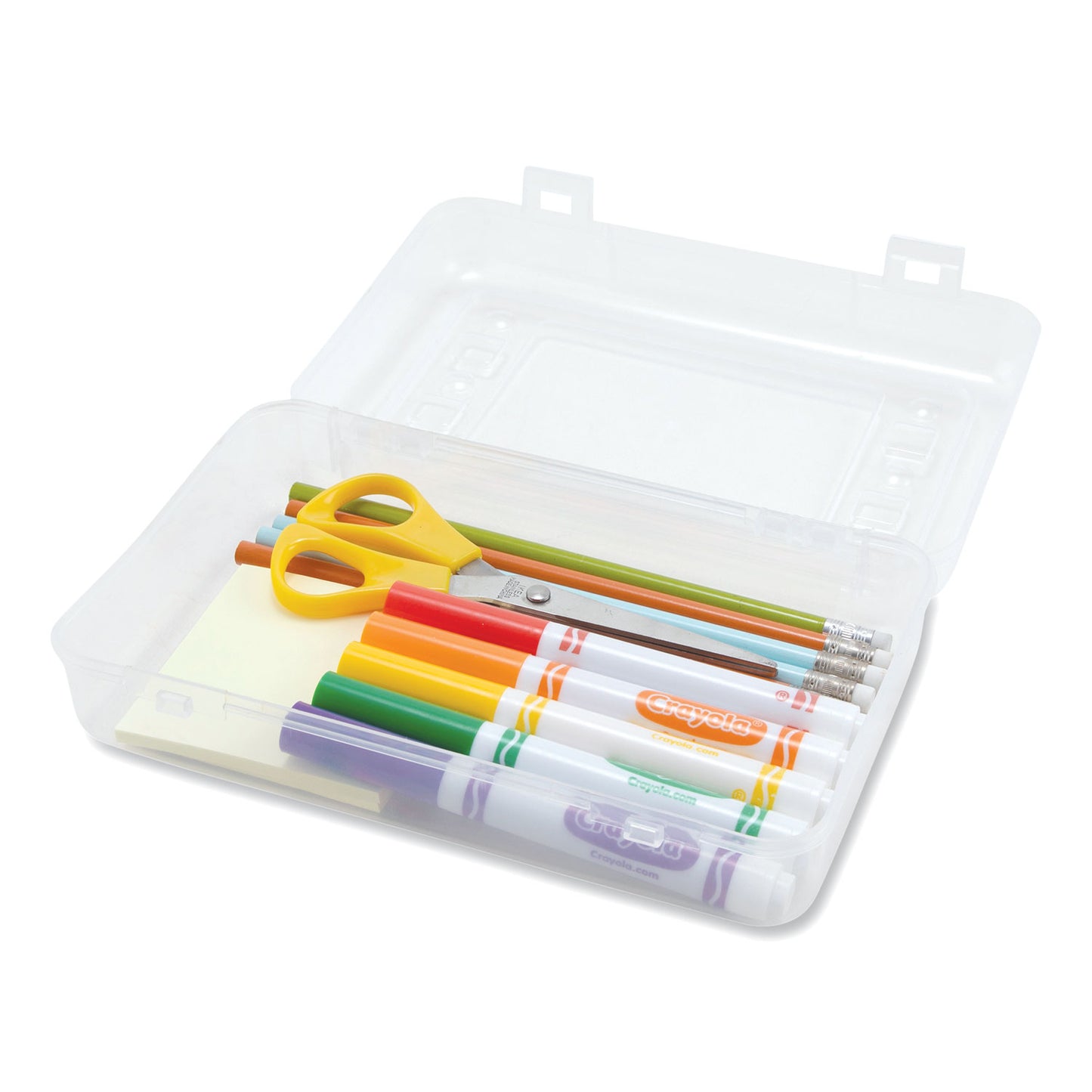 Advantus Gem Polypropylene Pencil Box with Lid, Polypropylene, 8.5 x 5.25 x 2.5, Clear (34104)