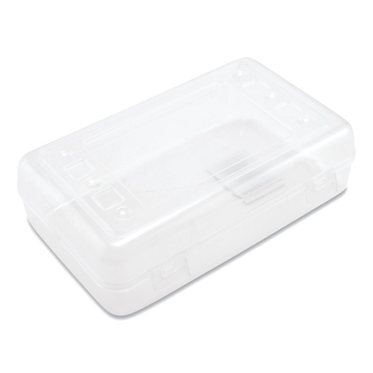 Advantus Gem Polypropylene Pencil Box with Lid, Polypropylene, 8.5 x 5.25 x 2.5, Clear (34104)