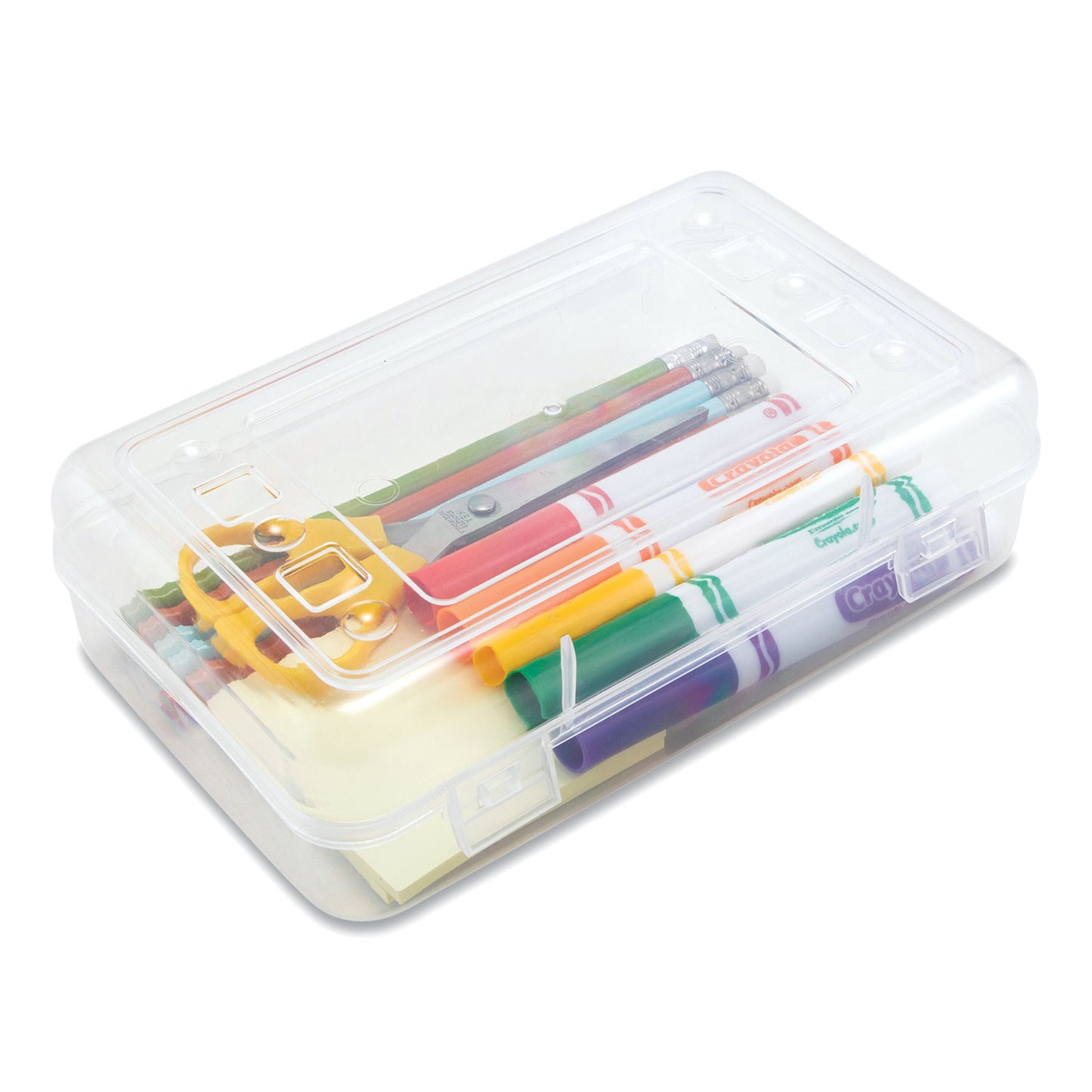 Advantus Gem Polypropylene Pencil Box with Lid, Polypropylene, 8.5 x 5.25 x 2.5, Clear (34104)