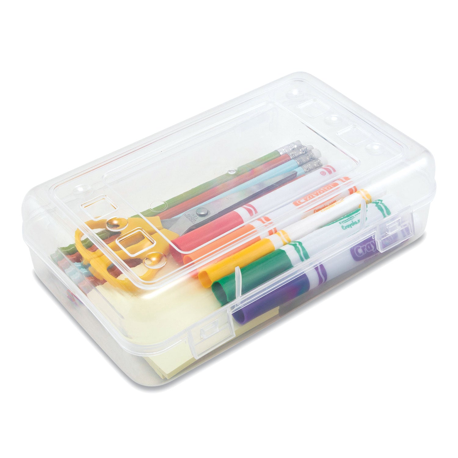 Advantus Gem Polypropylene Pencil Box with Lid, Polypropylene, 8.5 x 5.25 x 2.5, Clear (34104)