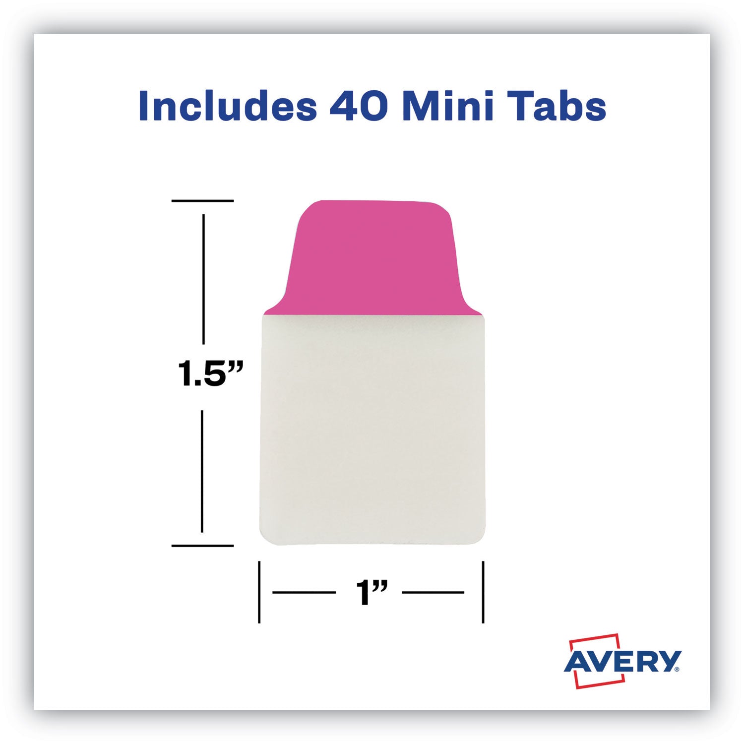 Avery Ultra Tabs Repositionable Tabs, Mini Tabs: 1" x 1.5", 1/5-Cut, Assorted Neon Colors, 40/Pack (74759)