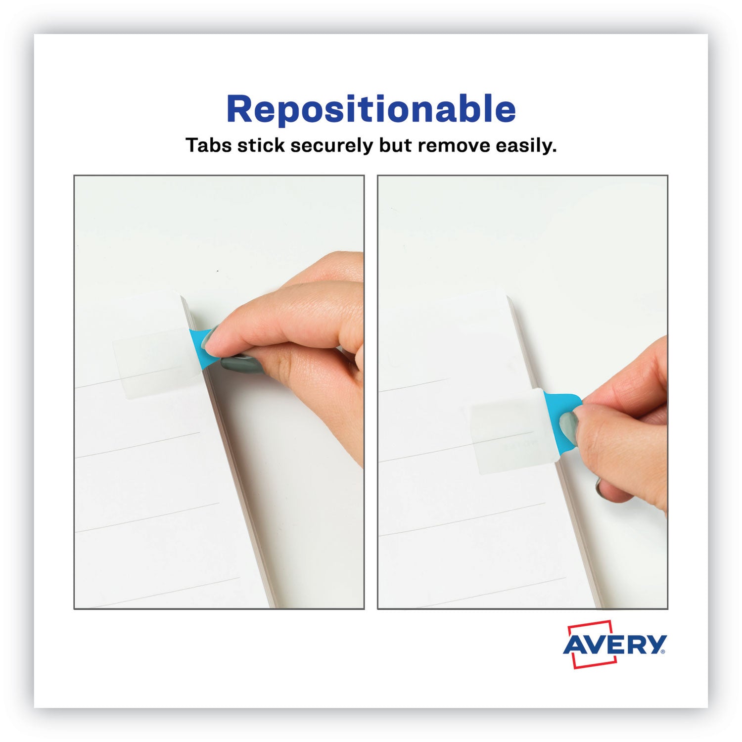 Avery Ultra Tabs Repositionable Tabs, Mini Tabs: 1" x 1.5", 1/5-Cut, Assorted Colors, 40/Pack (74760)