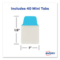 Avery Ultra Tabs Repositionable Tabs, Mini Tabs: 1" x 1.5", 1/5-Cut, Assorted Colors, 40/Pack (74760)