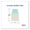 Avery Ultra Tabs Repositionable Tabs, Mini Tabs: 1" x 1.5", 1/5-Cut, Assorted Pastel Colors, 40/Pack (74761)