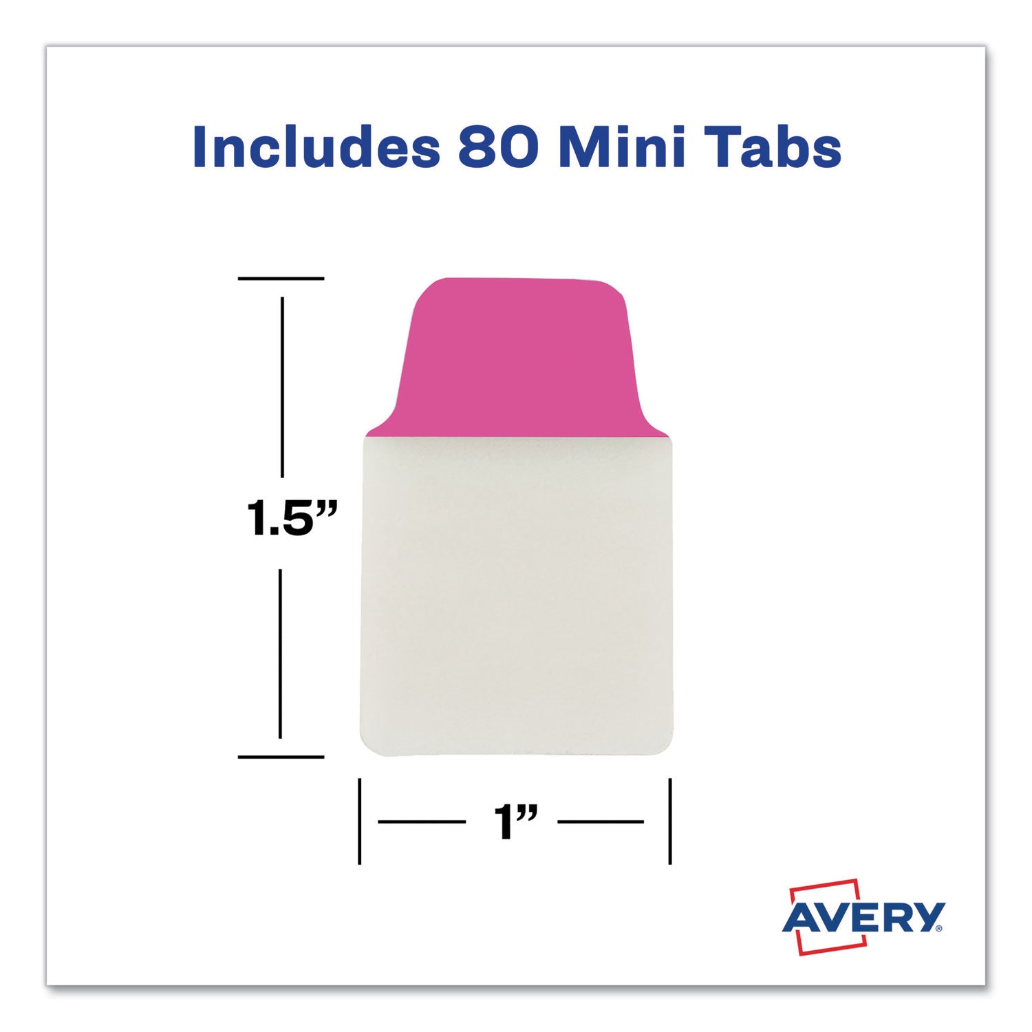 Avery Ultra Tabs Repositionable Tabs, Mini Tabs: 1" x 1.5", 1/5-Cut, Assorted Neon Colors, 80/Pack (74762)