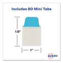 Avery Ultra Tabs Repositionable Tabs, Mini Tabs: 1" x 1.5", 1/5-Cut, Assorted Colors, 80/Pack (74763)