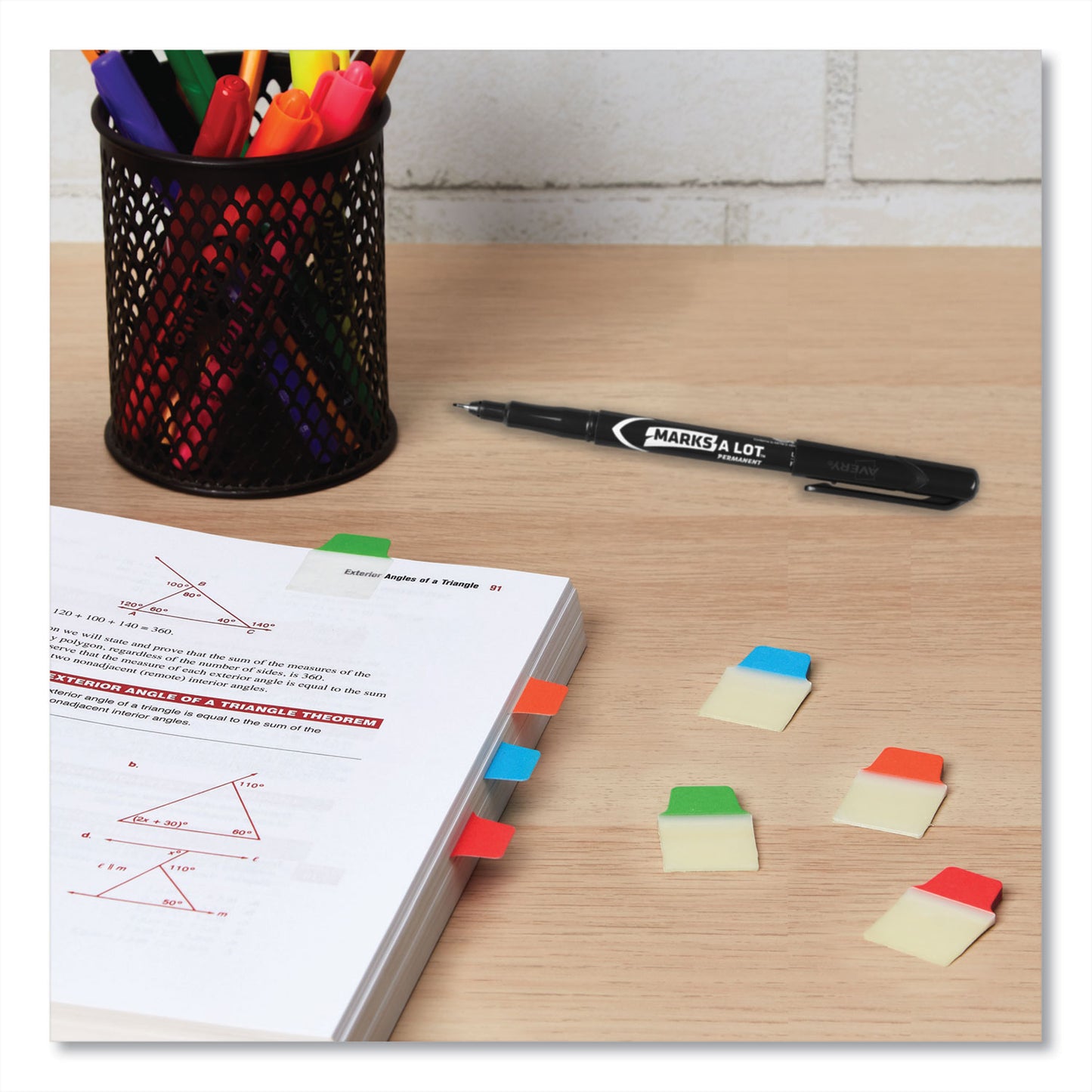 Avery Ultra Tabs Repositionable Tabs, Mini Tabs: 1" x 1.5", 1/5-Cut, Assorted Colors, 80/Pack (74763)