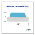 Avery Ultra Tabs Repositionable Tabs, Margin Tabs: 2.5" x 1", 1/5-Cut, Assorted Colors, 24/Pack (74768)