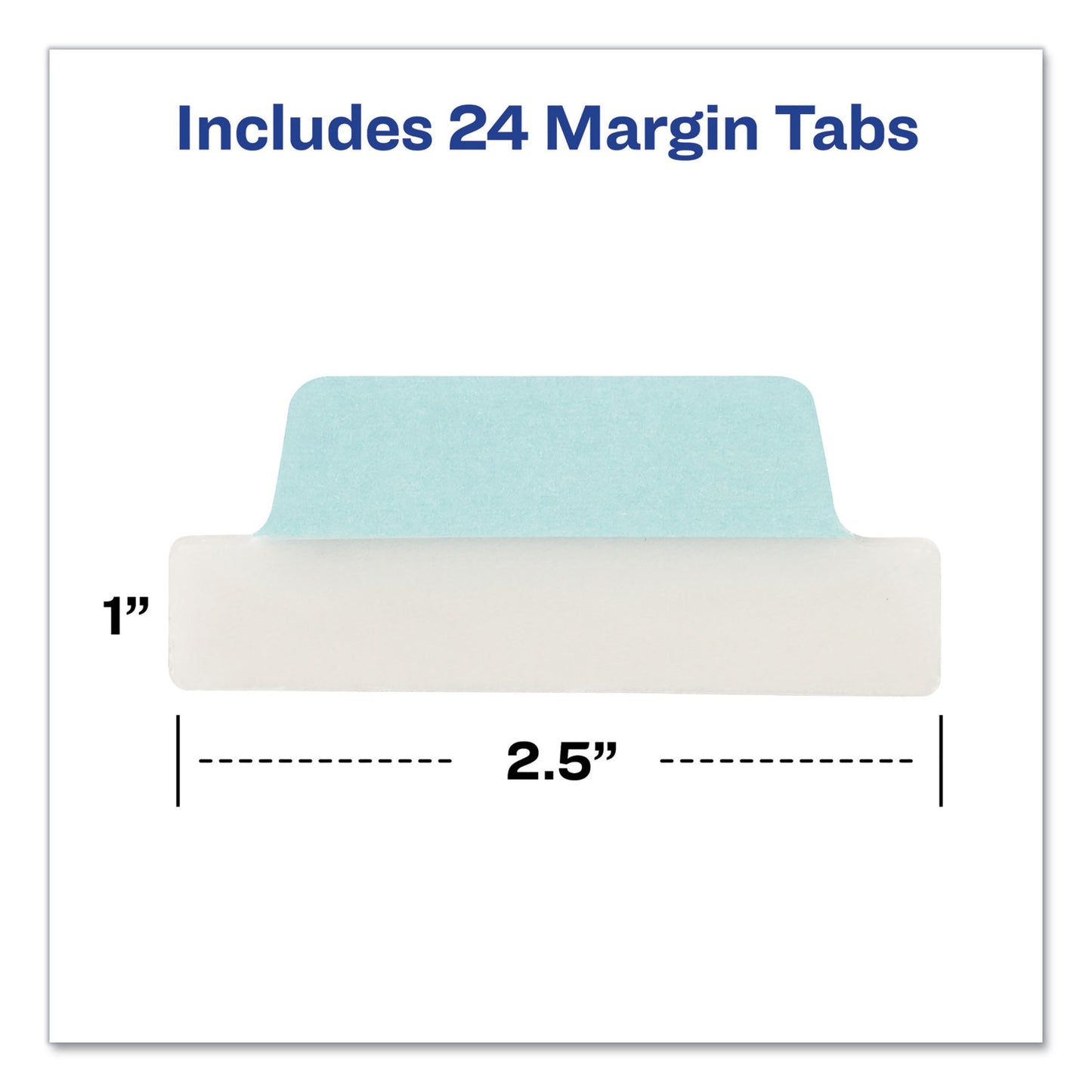 Avery Ultra Tabs Repositionable Tabs, Margin Tabs: 2.5" x 1", 1/5-Cut, Assorted Pastel Colors, 24/Pack (74769)