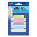 Avery Ultra Tabs Repositionable Tabs, Margin Tabs: 2.5" x 1", 1/5-Cut, Assorted Pastel Colors, 24/Pack (74769)