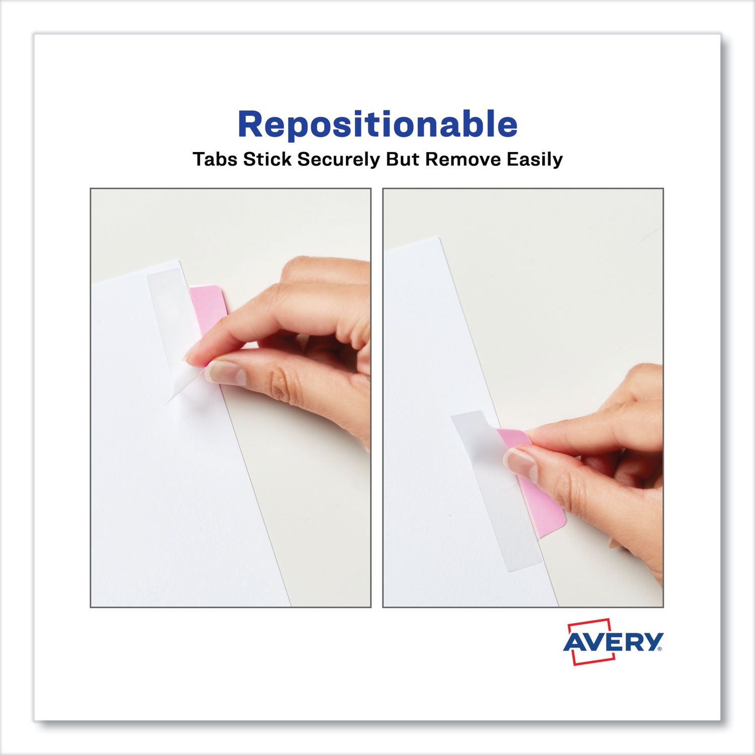 Avery Ultra Tabs Repositionable Tabs, Margin Tabs: 2.5" x 1", 1/5-Cut, Assorted Pastel Colors, 48/Pack (74867)